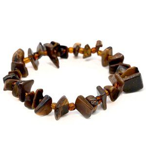 Large Tiger's Eye Chips bracelet. OS.